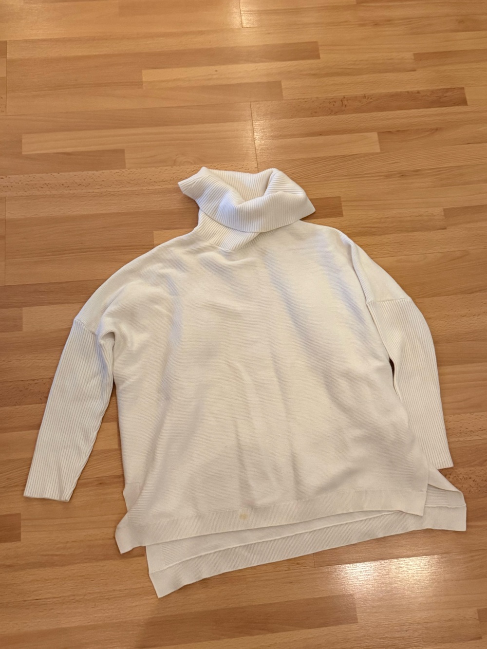 White slouchy Turtleneck Cozy Knit Sweater